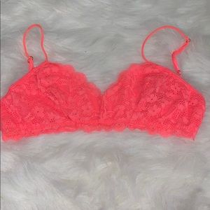 Neon Orange lace bralette size Large